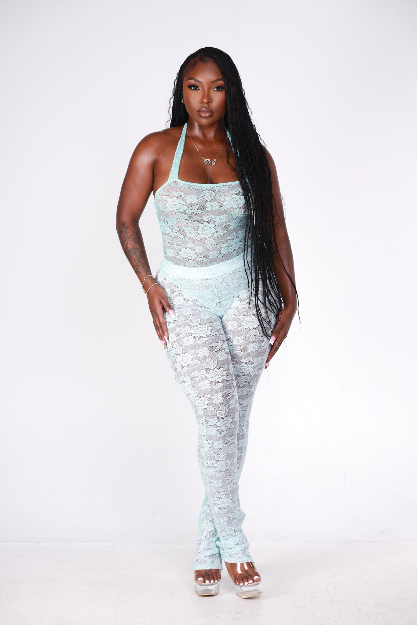 KAI LACE BODYSUIT - BUBBLE