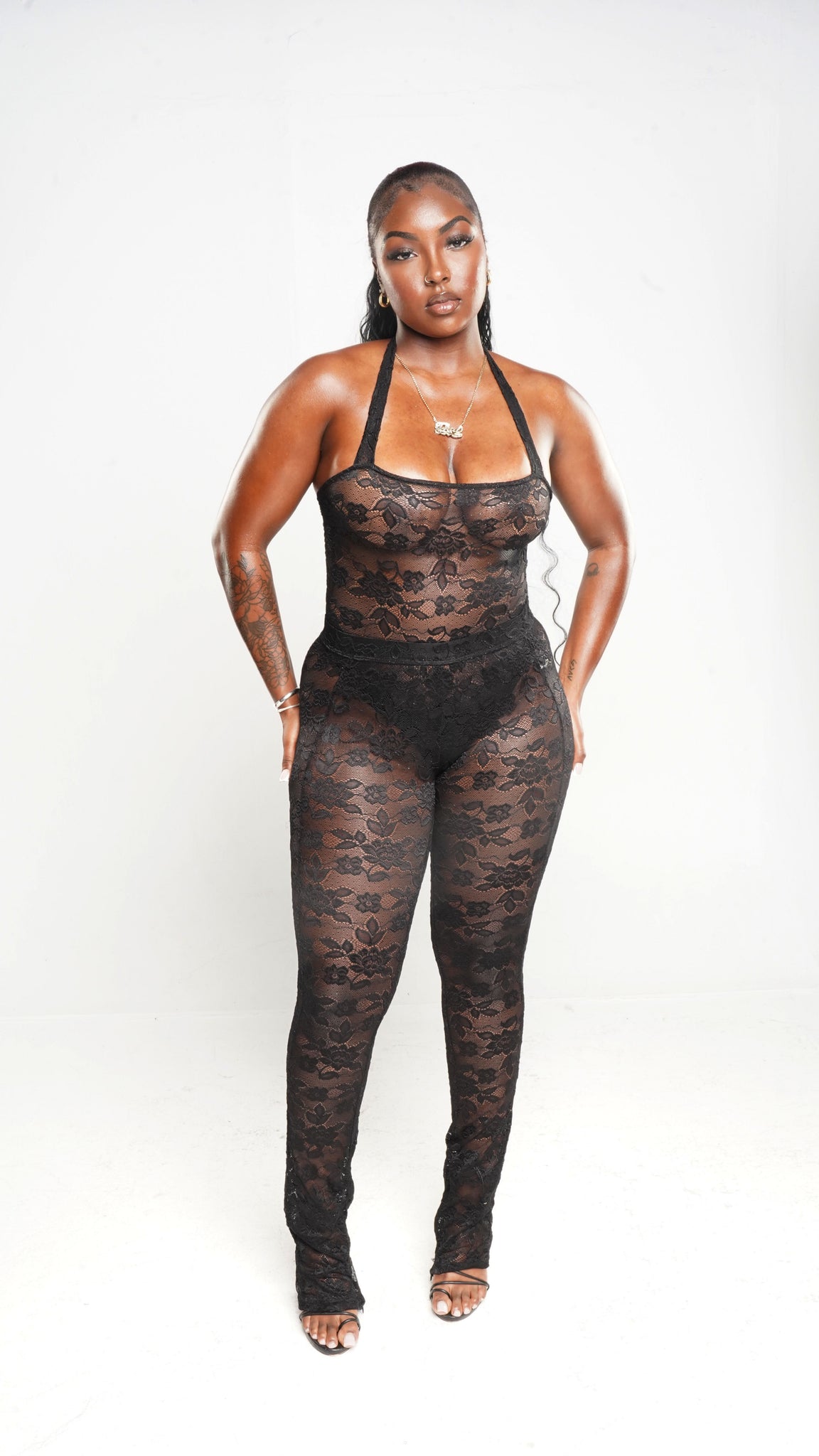 KAI LACE BODYSUIT - LICORICE